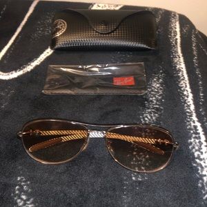 Ray Ban Unisex Sunglasses RB 8301 GunMetal Frame Light Brown Gradient Lenses